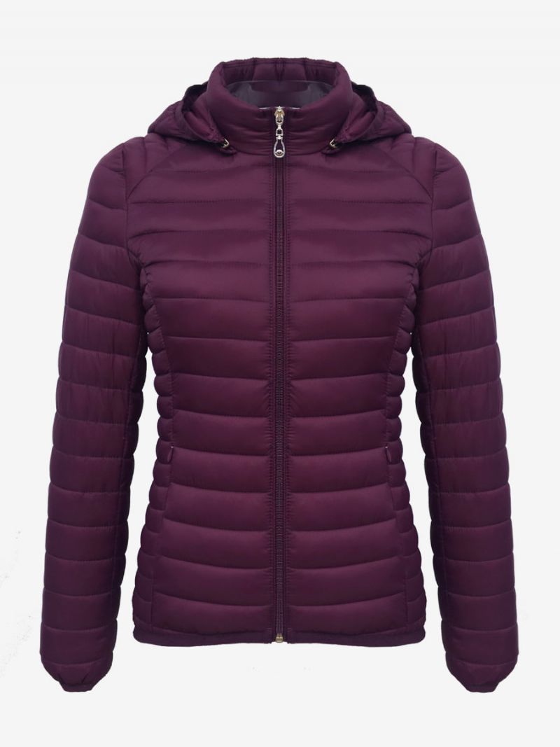 Pufferrockar Rosa Hooded Bomull Vintervarma Ytterkläder För Kvinnor - Vröd
