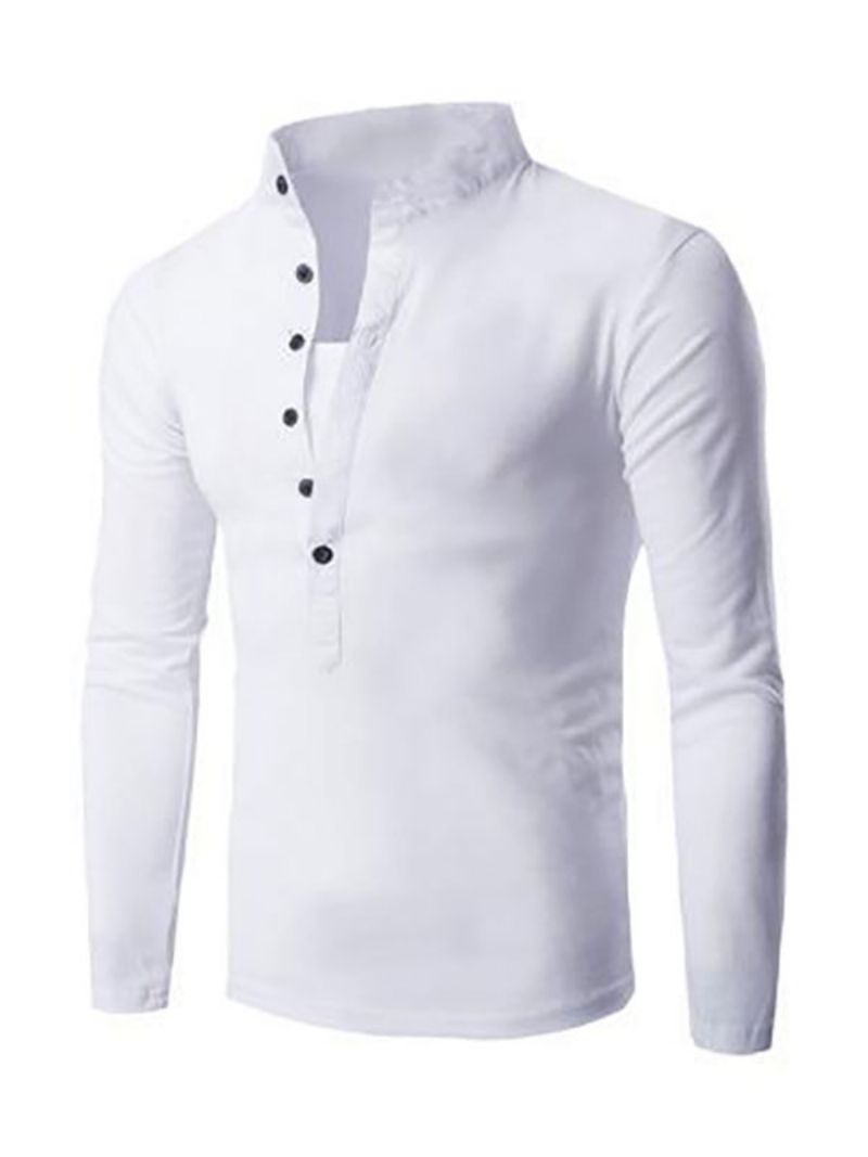 Herr T-shirts Chic Jewel Neck Långa Ärmar