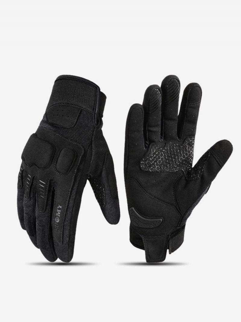 Motorcykel Macaron Retro Mesh Rider Handskar Pekskärm Anti-fall Cykling Racing Klättring Vandring - Svart