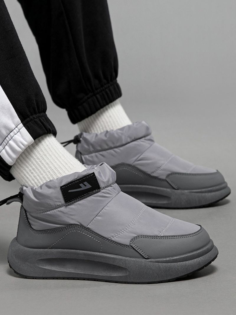 Chelsea-stövlar För Män Djupgrå Polyester Med Rund Tå Snöstövlar - Deep Grey