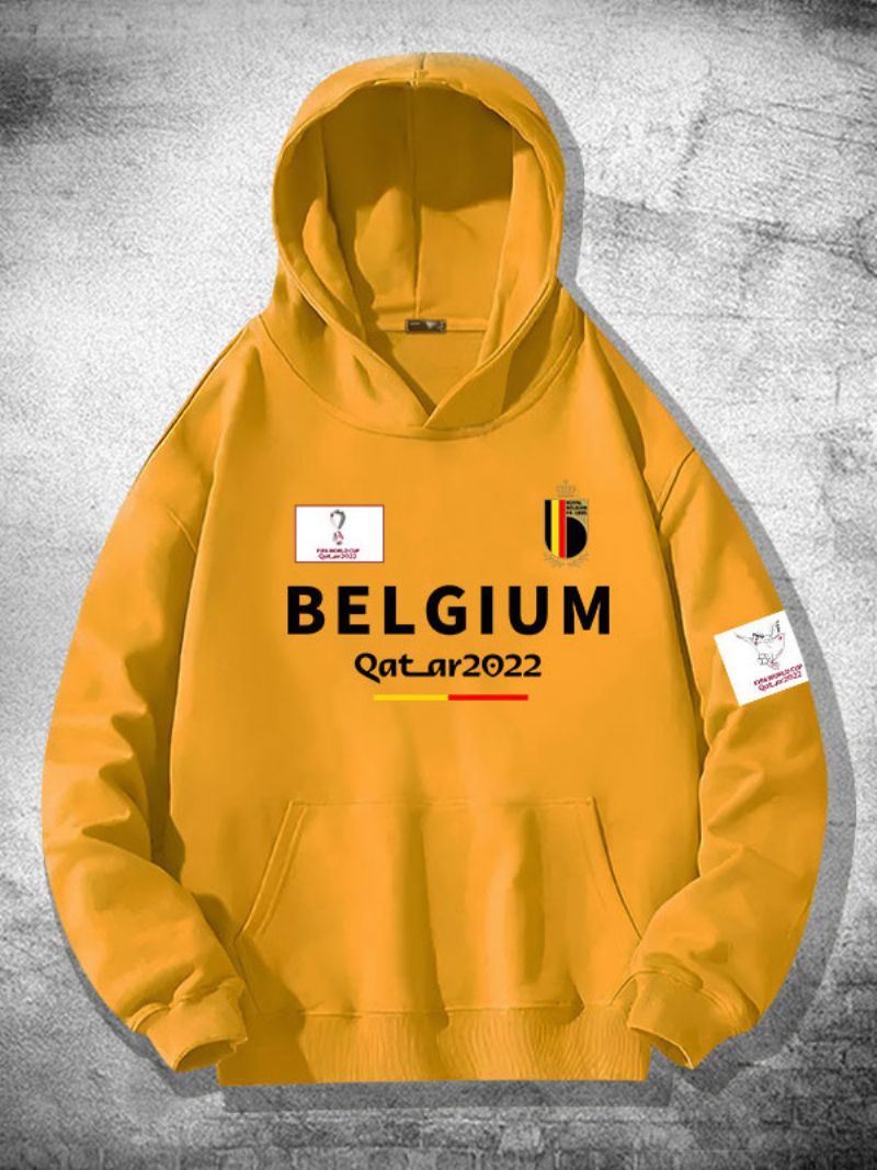 Belgien Team Hoodie Herrtröja - Gul