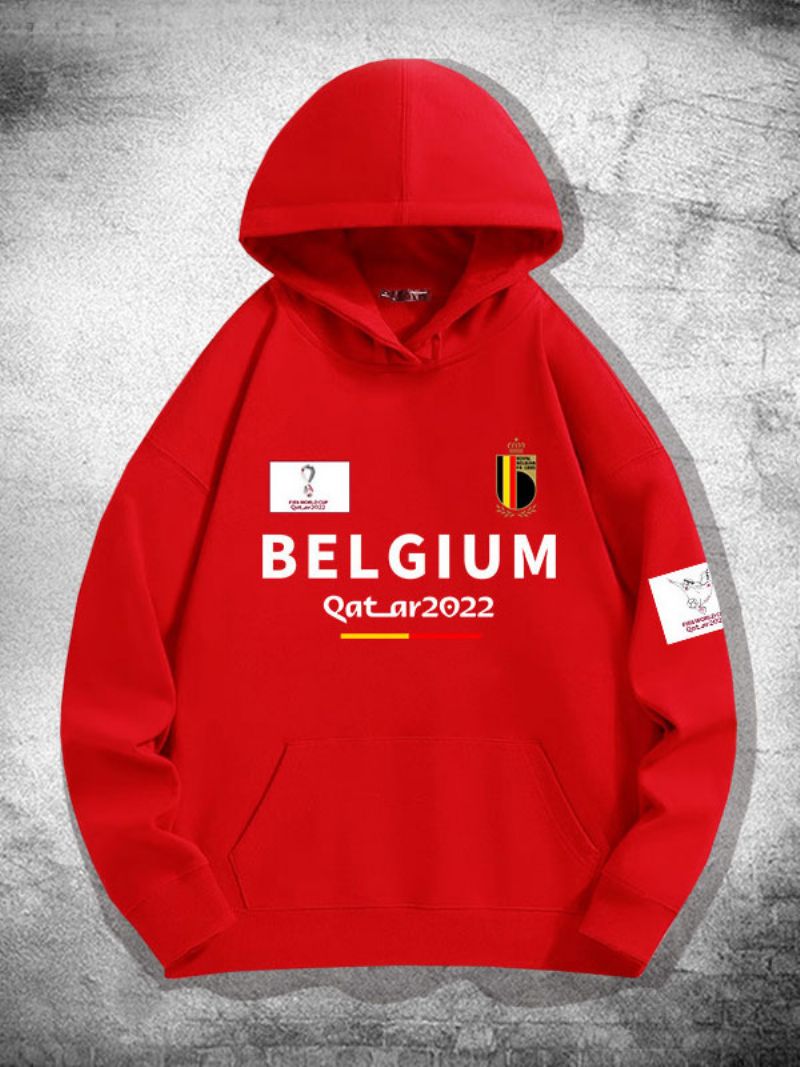 Belgien Team Hoodie Herrtröja - Röd