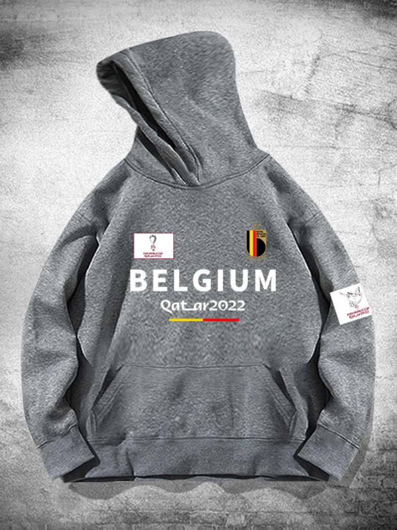 Belgien Team Hoodie Herrtröja - Grå