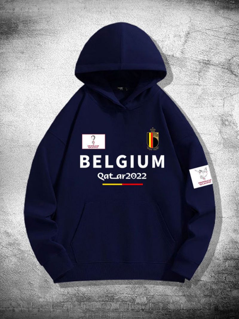 Belgien Team Hoodie Herrtröja - Djupblå