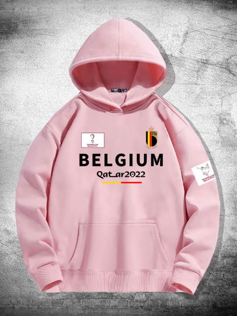 Belgien Team Hoodie Herrtröja - Rosa