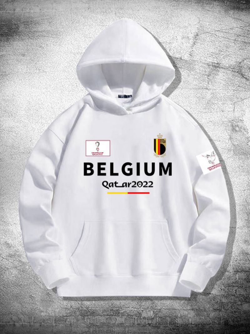 Belgien Team Hoodie Herrtröja - Vit