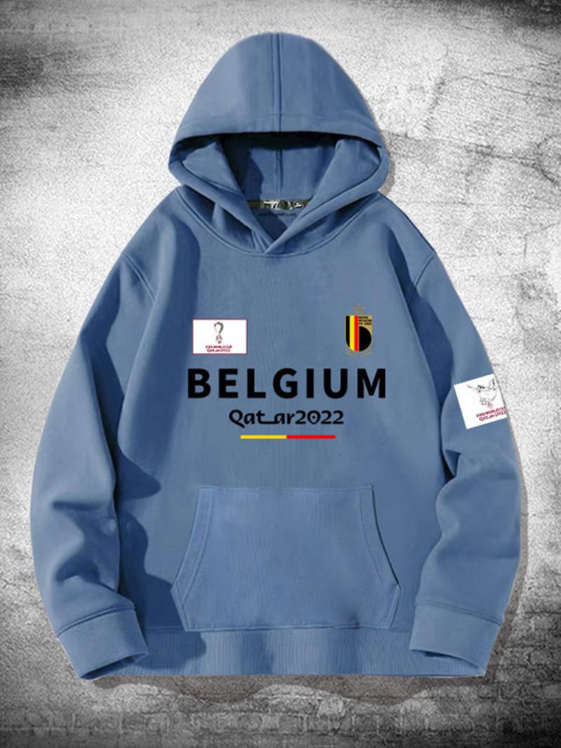 Belgien Team Hoodie Herrtröja - Blågrå