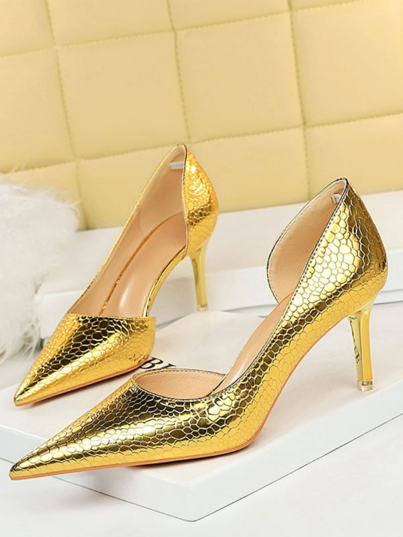 Dam Högklackat Stiletto Heel Pumps Pu-läder - Guld