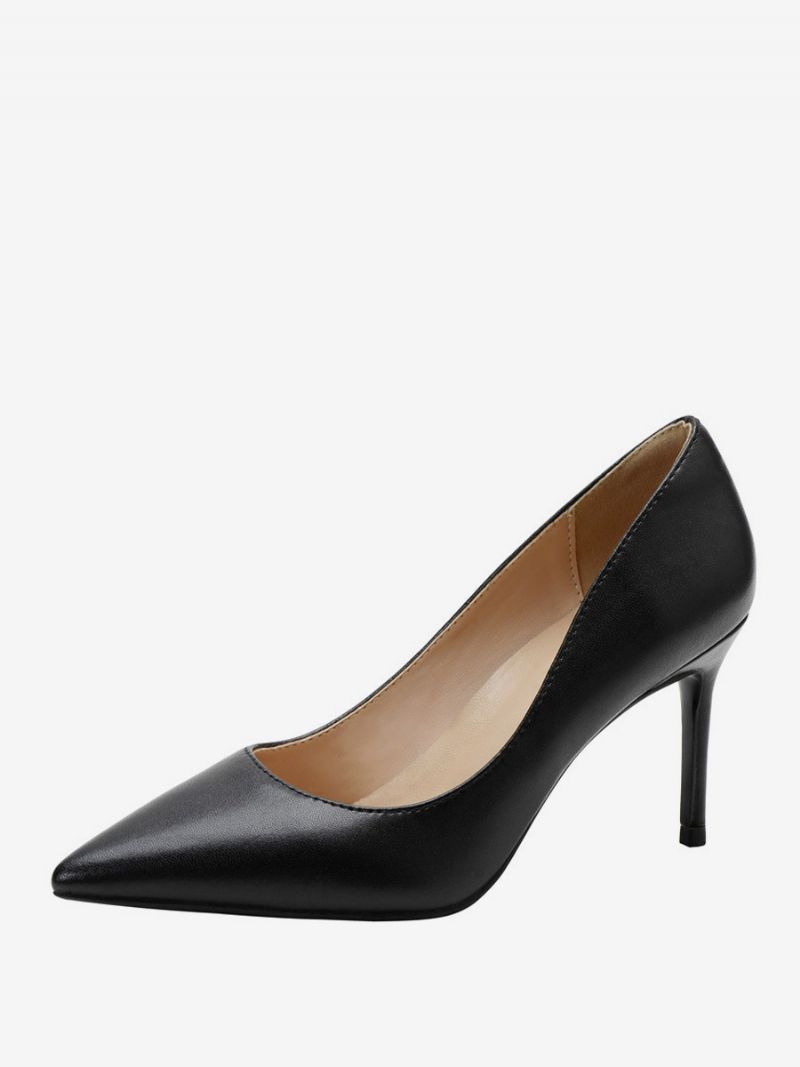 Kvinnors Högklackade Spetsiga Tå Slip-on Dress Skor - Svart