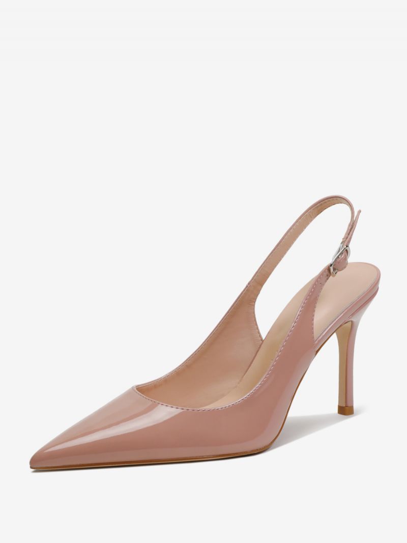 Slingback Klackar För Kvinnor Knappar Stiletto Heel Pumps - Kött