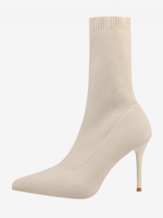 Kvinnor Ankelboots Aprikos Spetsad Tå Stiletto Heel Glove Booties