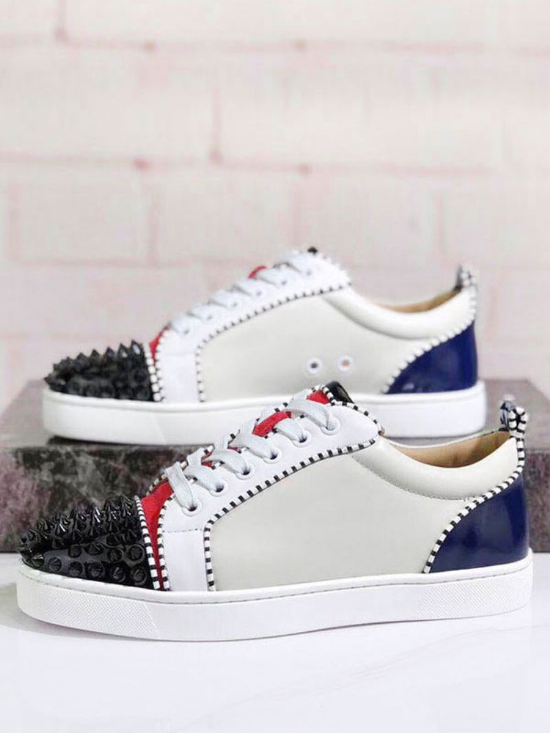 Herr Ivory Low Top Prom Party Sneakers Skor Skateboard Med Spikes