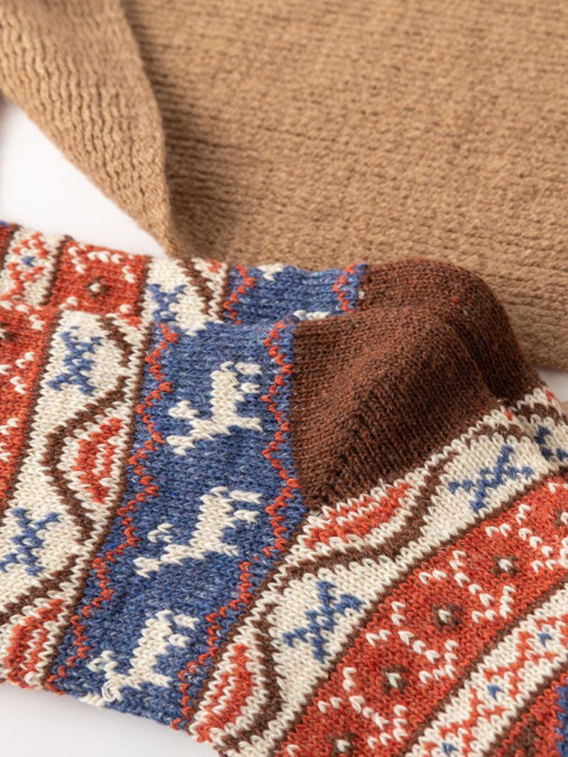 Strumpor Kaffe Brun Ull Color Block - Kaffe Brun