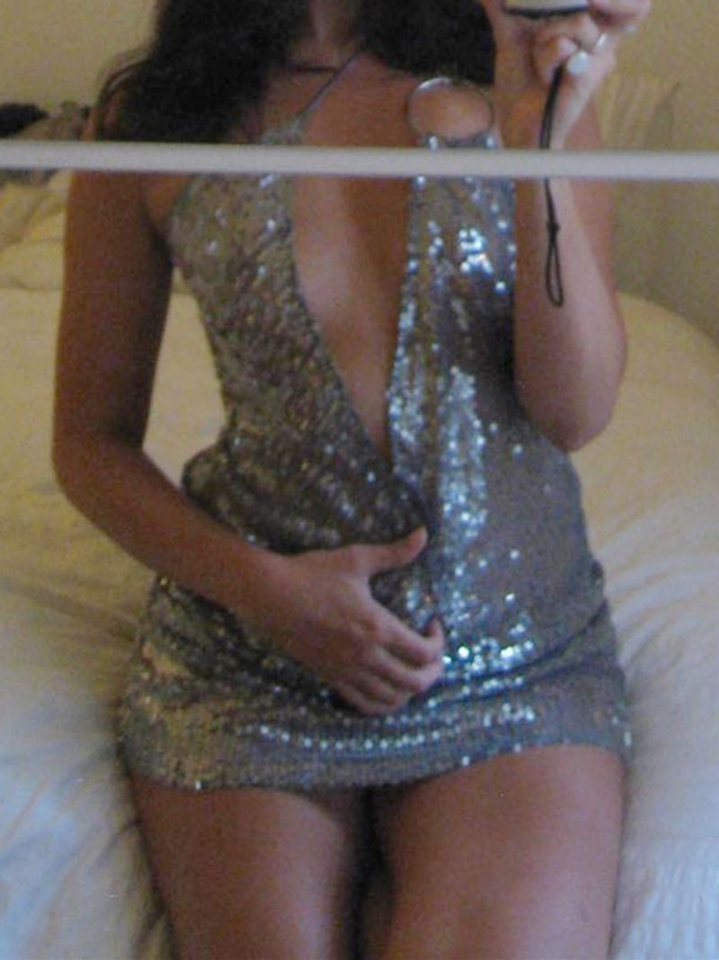 Kvinnors Ultra Sexy Culb Wear Deep V Asymmetriska Paljetterade Miniklänningar - Silver