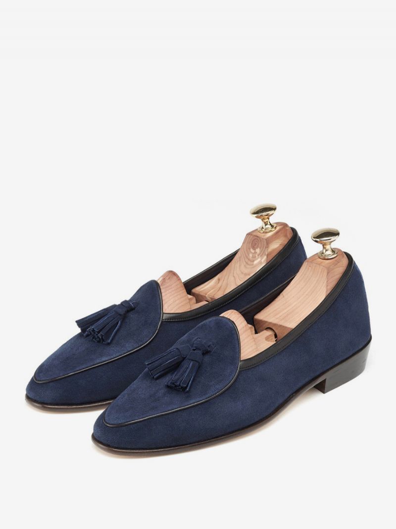 Herr Loafer Kohud Slip-on Tofs Prom Bröllopsskor För Män - Djupblå