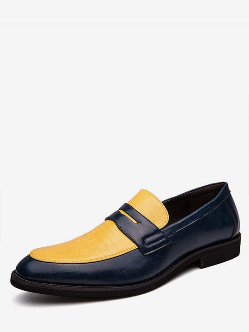Penny Loafers För Män Tvåfärgade Bröllopsskor Balfest - Gul