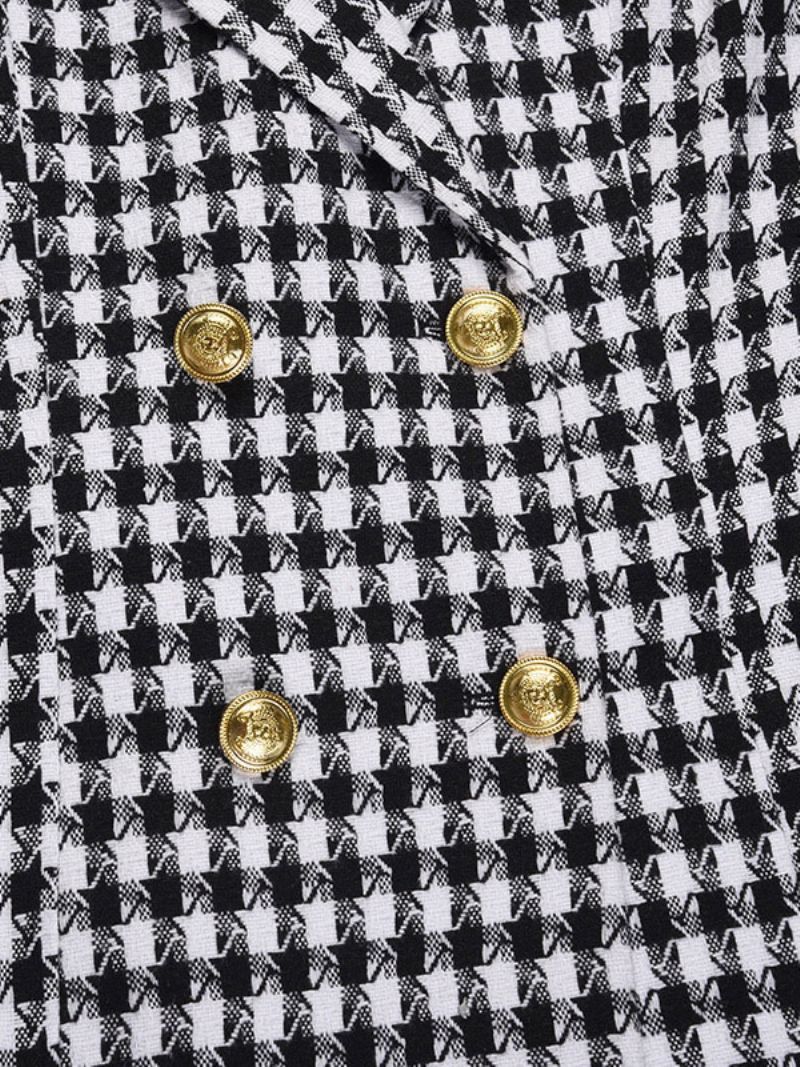 Cape Blazer Jacka Dubbelknäppt Poncho Spring Ytterkläder För Dam - Svart