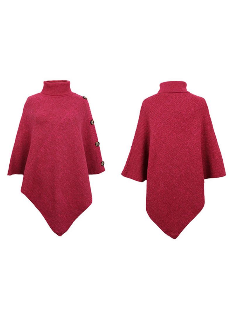 Poncho För Kvinnor Med Hög Krage Cape Spring Ytterkläder - Ros